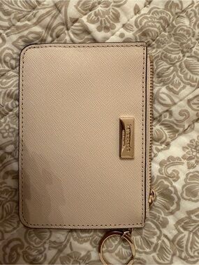 kate spade Blush Pink Saffiano Leather Zip Wallet Keyring